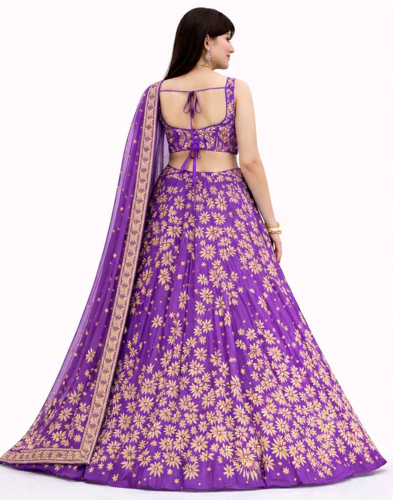 Purple Party Wear Lehenga Choli for Women Vaxriva - Image 2