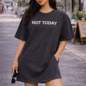 Washed Black Oversized T-Shirt Dress for Women | Indian Gen Z Girls
