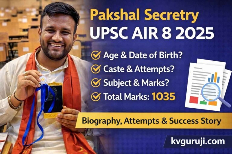 Pakshal Secretry UPSC AIR 8 2026: Age, Date of Birth, Caste, Total Attempts, Marksheet, Biography