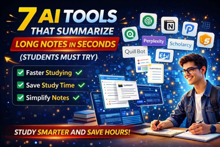 7 AI Tools That Summarize Long Notes in Seconds (Students Must Try)