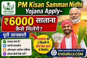 PM Kisan Samman Nidhi Yojana Apply– ₹6000 सालाना कैसे मिलेंगे पूरी जानकारी