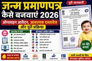 जन्म प्रमाणपत्र कैसे बनवाएं 2026: ऑनलाइन आवेदन, आवश्यक दस्तावेज और पूरी प्रक्रिया 1 जन्म प्रमाणपत्र कैसे बनवाएं 2026: ऑनलाइन आवेदन, आवश्यक दस्तावेज और पूरी प्रक्रिया